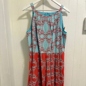 Sweet R&K Sleeveless Summer Retro Box Pleat Cotton Dress